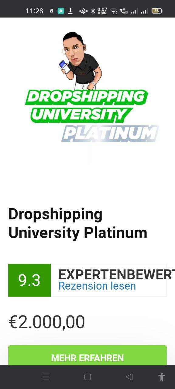 Dropshipping University Platinum Course