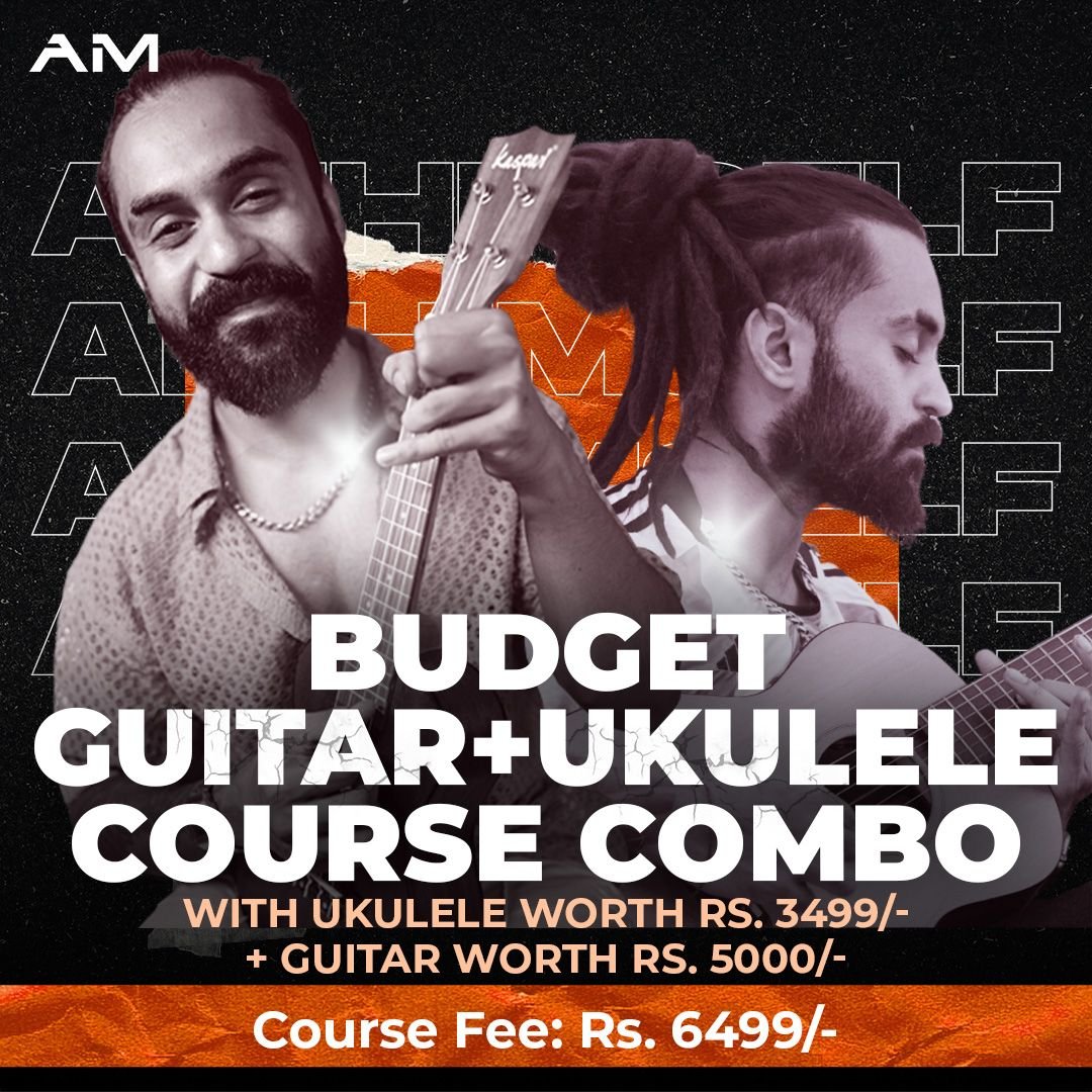 Budget Guitar + Ukulele Course Combo with FREE Guitar & Ukulele