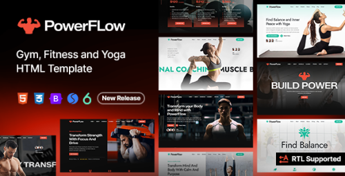 More information about "PowerFlow - Gym Fitness and Yoga HTML Website Template"